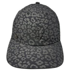 Athleta Baseball Cap Black Gray One Size Leopard Print Nylon Slideback Hat